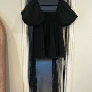 Aje Black Polka Dot Dress